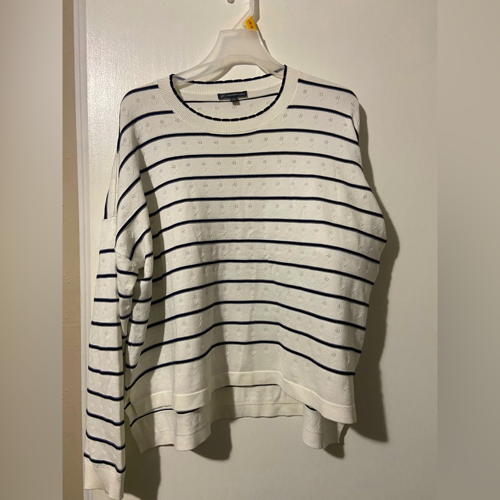 Adrianna papell crocheted detail sweater